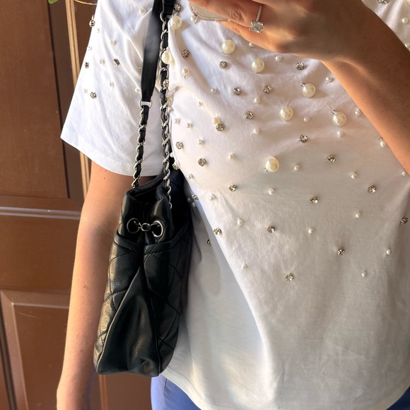 Chanel Black Quilted Leather Shopper Tote Shoulder Bag Silver Hardware - Picture 5 of 17